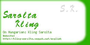 sarolta kling business card